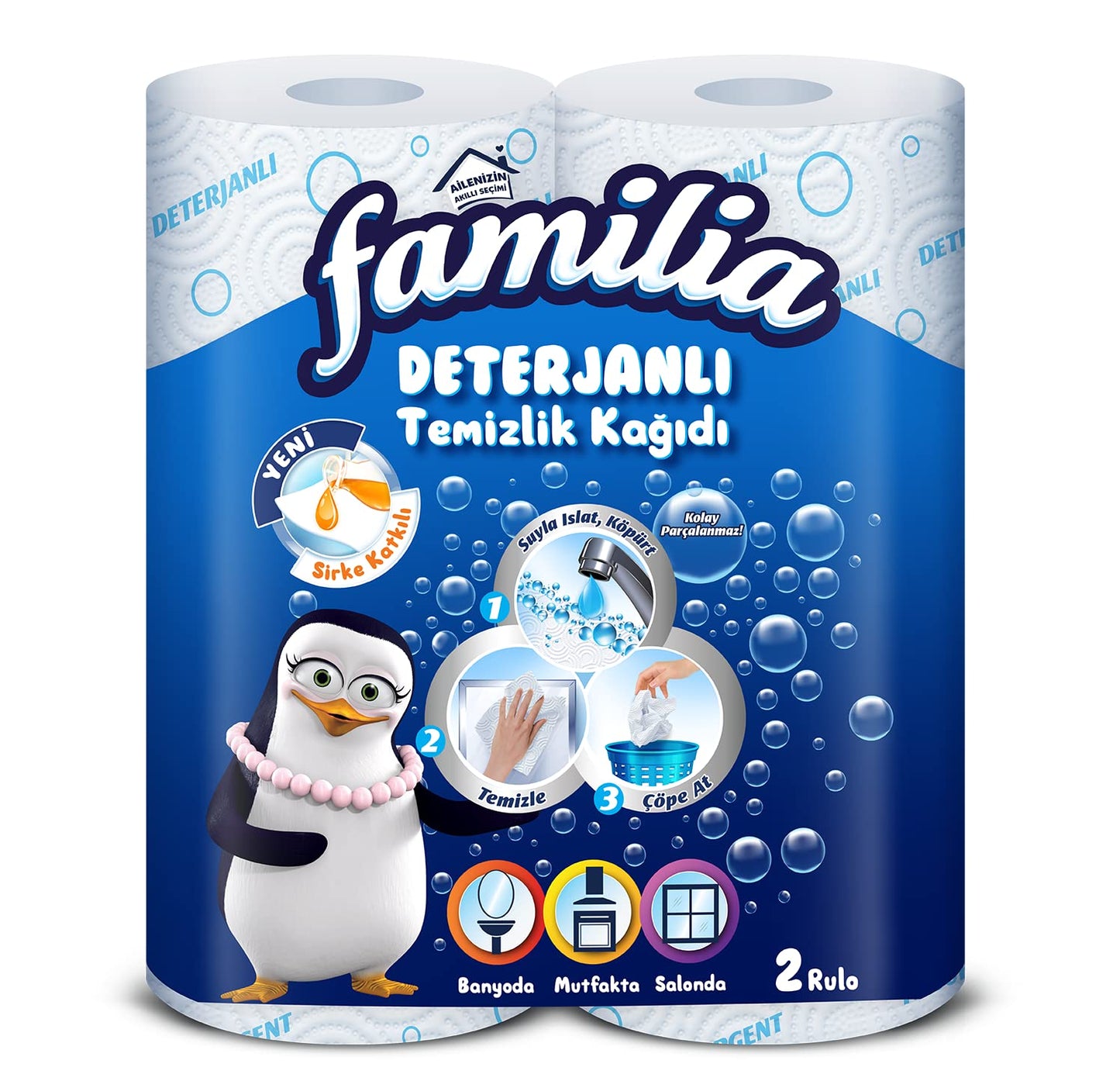 Familia Deterjanlı Kağıt Havlu Desenli 3 Katlı 2 Adet
