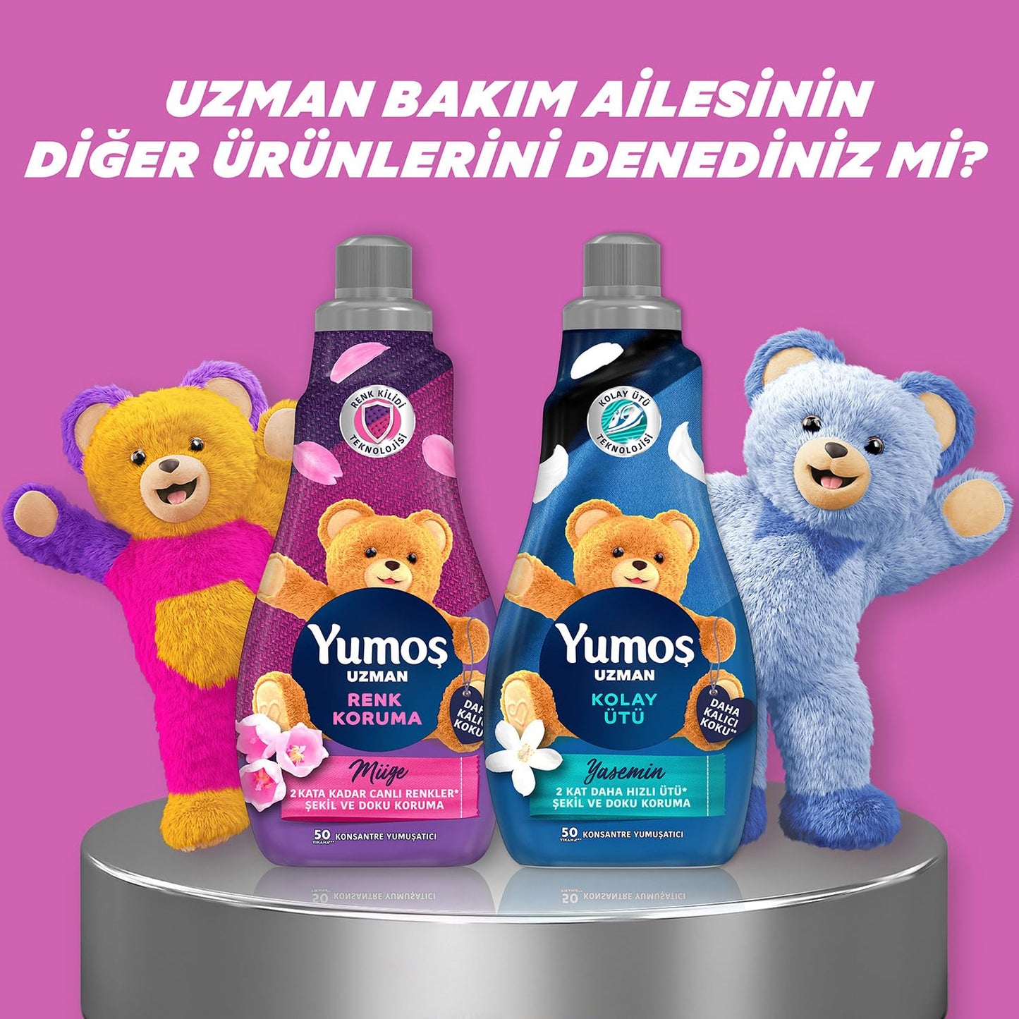 Yumoş Uzman Konsantre Çamaşır Yumuşatıcısı Renk Koruma 50 Yıkama (1 x 1200 ml)