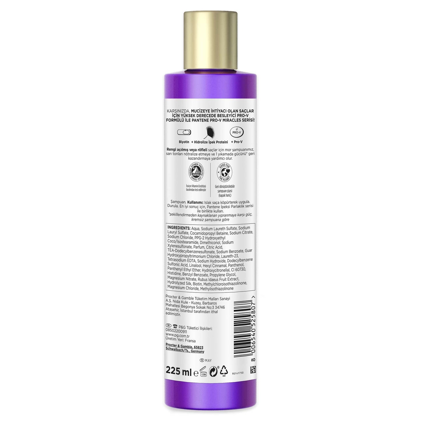 Pantene Mor Şampuan Kremi 225 ml