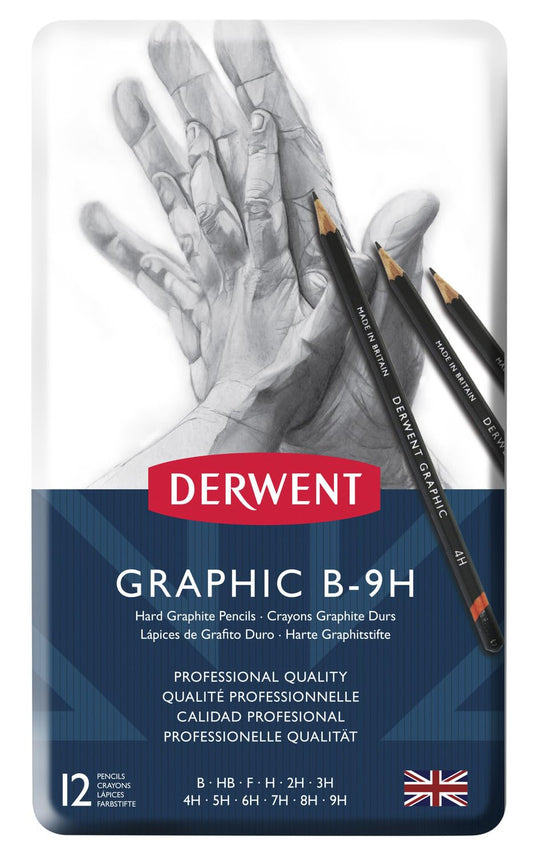 Derwent Derwent Graphic Dereceli Kalem Seti Hard (Technical) 12'li Teneke Kutu