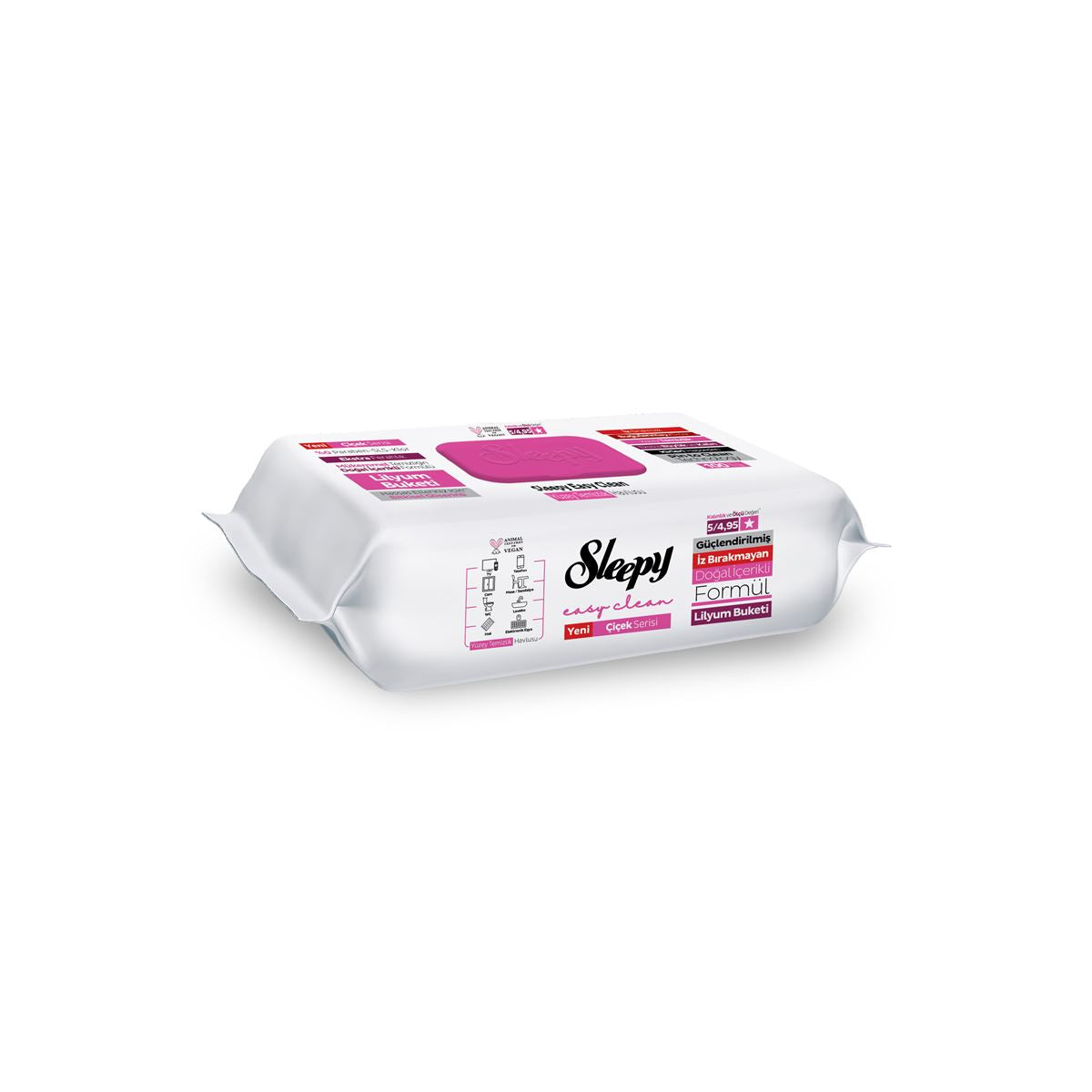 Sleepy Easy Clean Lilyum Buketi Yüzey Temizlik Havlusu Mendili 100 Yaprak