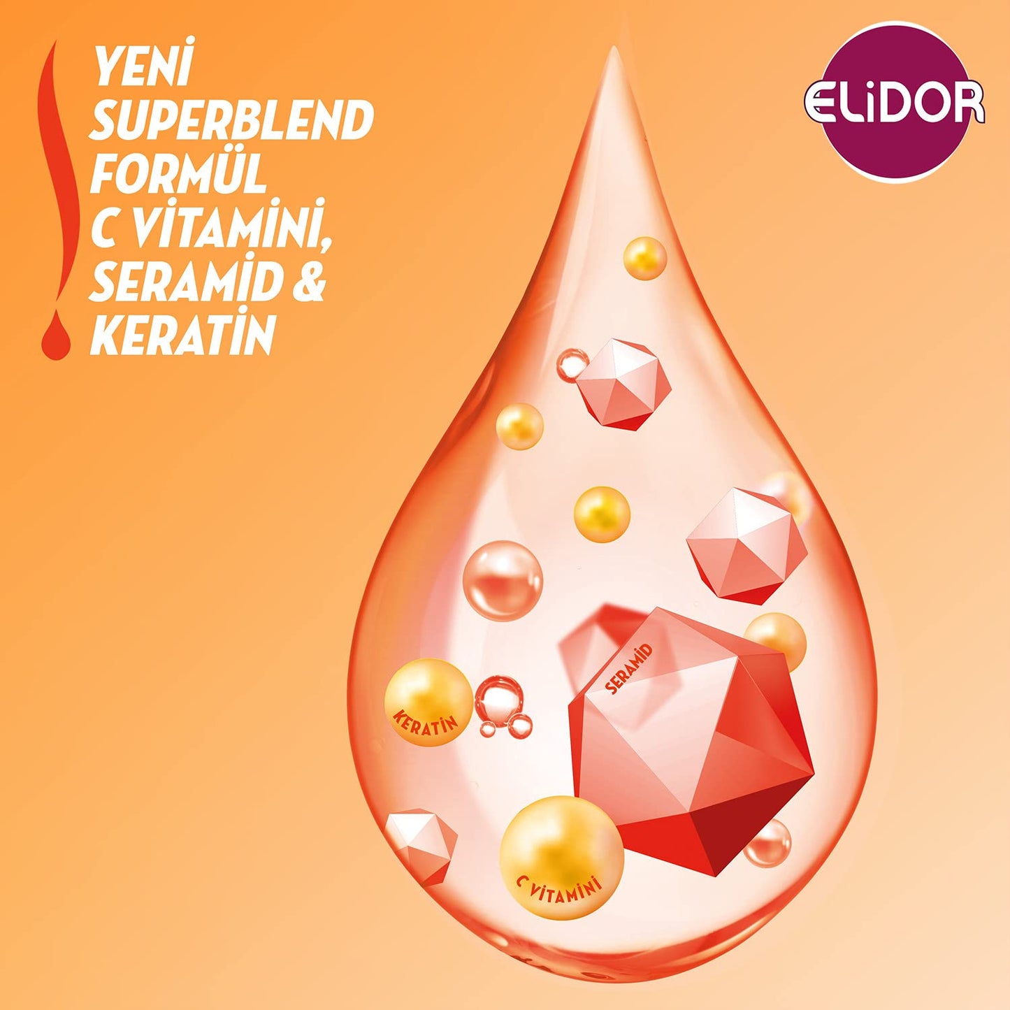 Elidor Superblend Saç Bakım Şampuanı Anında Onarıcı Bakım C Vitamini Keratin Seramid (325 ml)