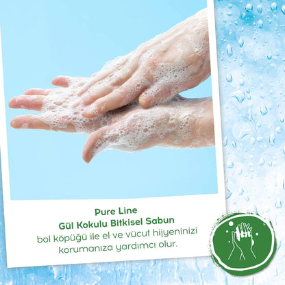 Pureline Gül Bitkisel Sabun, 4'lü Paket (4 x 70 g)