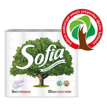 Sofia 3 Katlı Tuvalet Kağıdı 32'Li, 1 Paket (1 X 32 Adet)