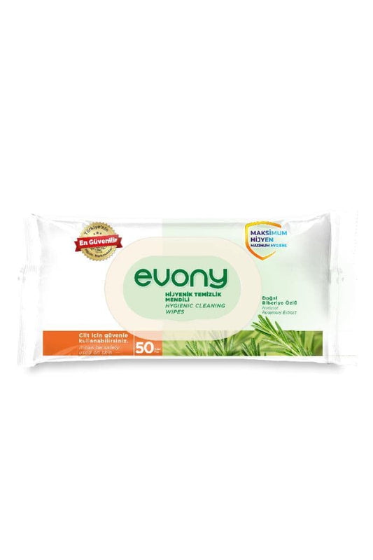 Evony Islak Havlu Standart Sensitive Tekli 50 Yaprak, Standart, Normal
