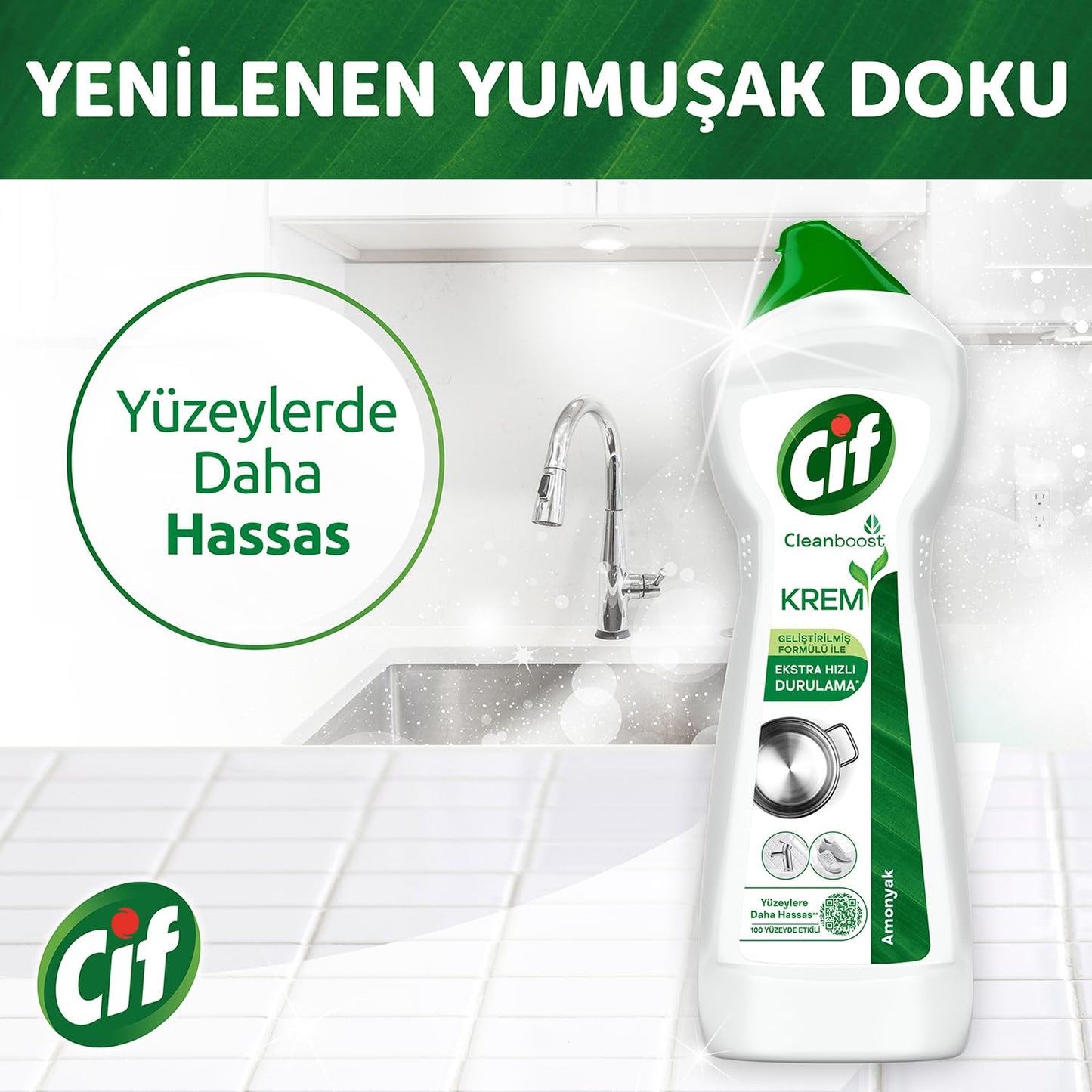 Cif Krem Yeni Nesil Yüzey Temizleyici Amonyak