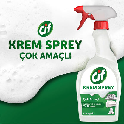 Cif Krem Sprey Çok Amaçlı Amonyak Yüzey Temizleyici Yağ ve Kir Çıkarıcı 750 ml