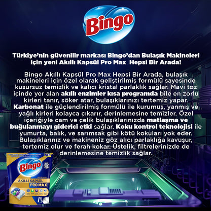 Bingo Akıllı Kapsül Pro Max Bulaşık Makinesi Deterjanı Tableti 60'lı
