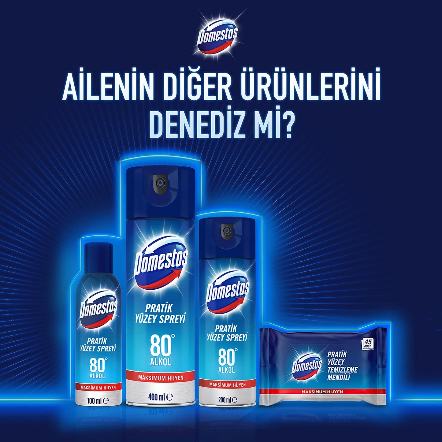 Domestos Pratik Yüzey Spreyi Maksimum Hijyen Alkol Bazlı 100 ml 1 Adet