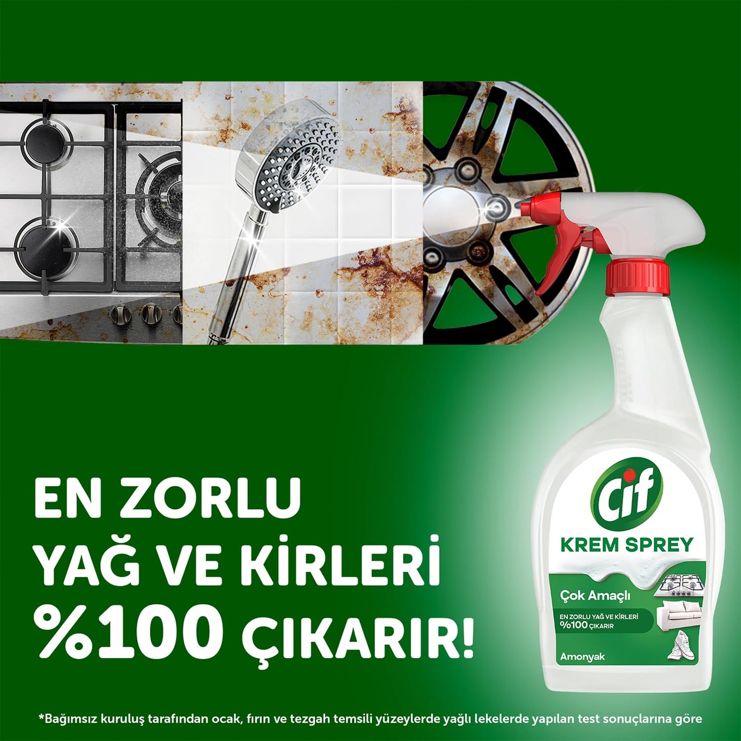 Cif Krem Sprey Çok Amaçlı Amonyak Yüzey Temizleyici Yağ ve Kir Çıkarıcı 750 ml