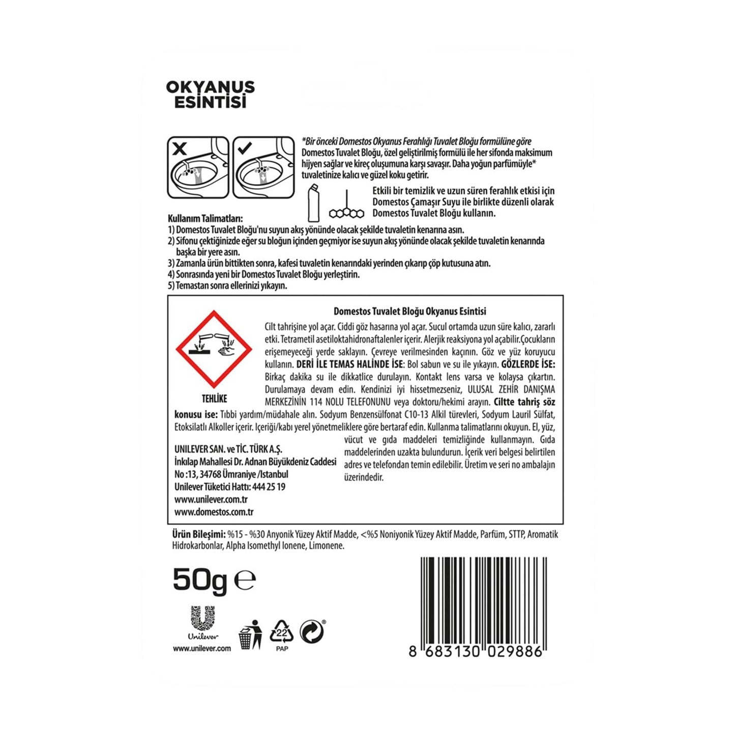 Domestos WC Blok 5'li Güç