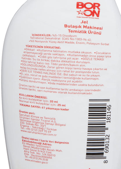 BORON Jel Bulaşık Makinesi Temizlik Ürünü, 820 ml + Doğal Parlatıcı 110 ml Bulaşık Deterjan