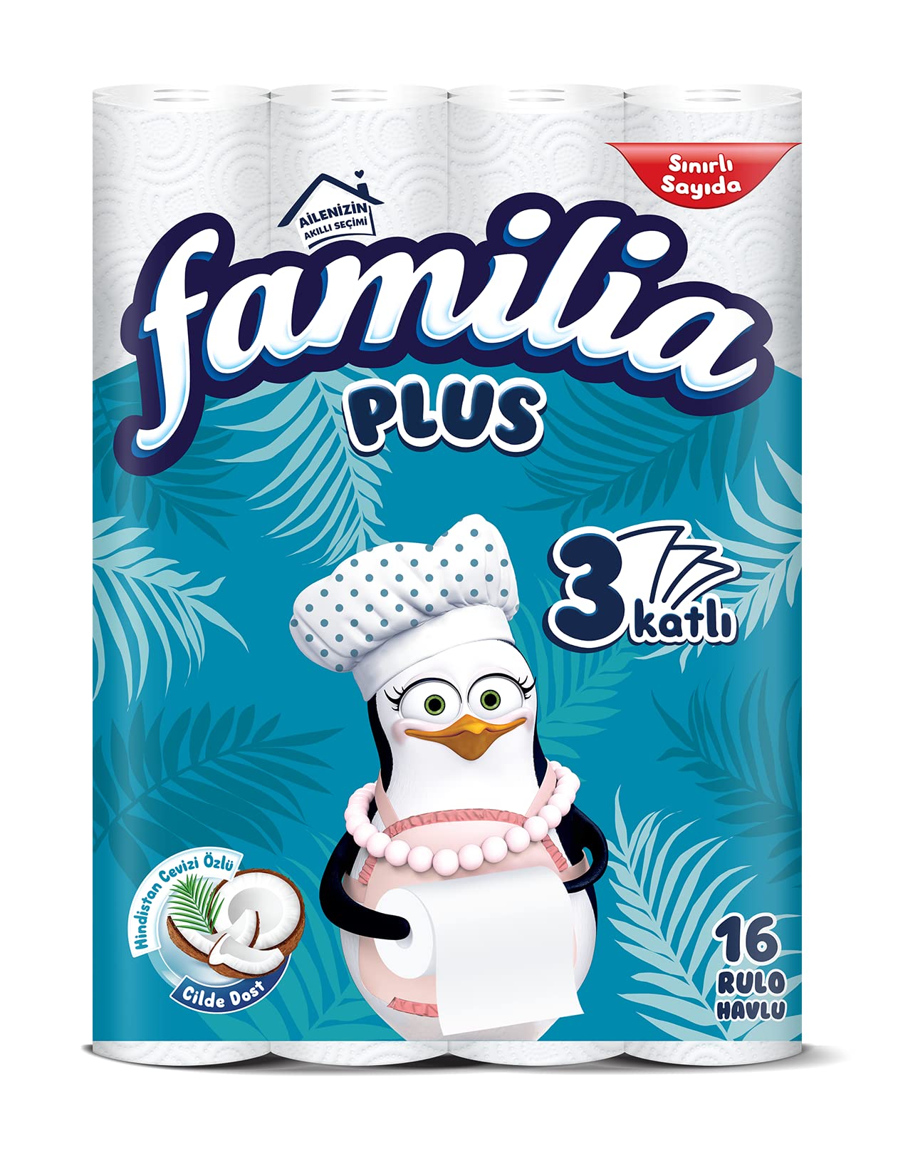 Familia Kağıt Havlu 3 Katlı Beyaz 16 Adet Coconut Özlü