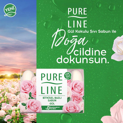 Pureline Gül Bitkisel Sabun, 4'lü Paket (4 x 70 g)