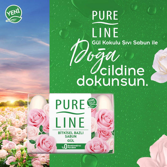 Pureline Gül Bitkisel Sabun, 4'lü Paket (4 x 70 g)