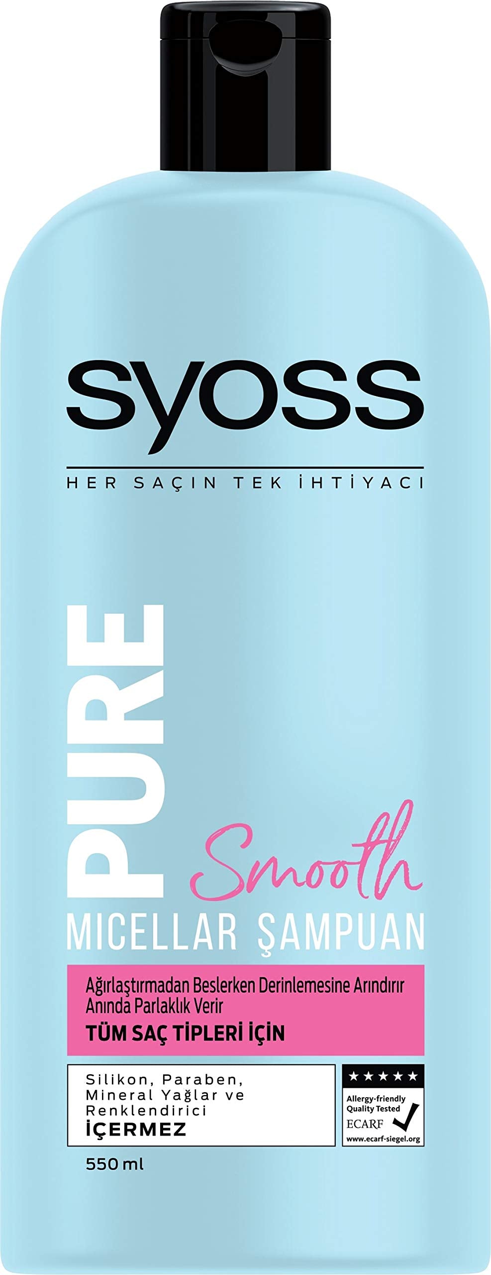 Syoss Pure Smooth Micellar Sampuan, 550 ml