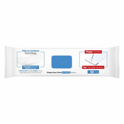 Sleepy Easy Clean Çamaşır Suyu Katkılı Mopa Uyumlu Yer Temizlik Havlusu 50 Yaprak Mop Aparatı Slim Bez