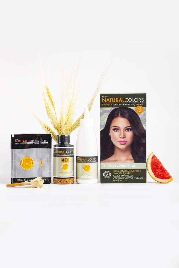Organic Kit Saç Boyası 4d Koyu Altın Kahve 50ml