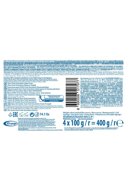 DURU Fresh Sensations Ocean Sabun, 100 Gramx4