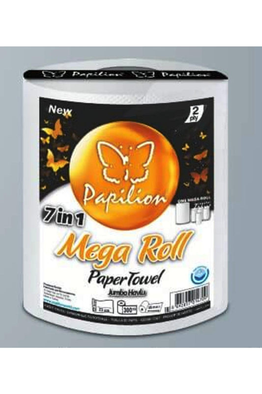 Papilion Premium Jumbo Havlu (300 Yaprak x 6), Ekstra Geniş Yapraklı