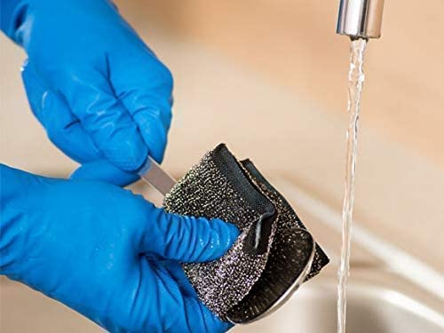 Vileda Glitzi Power INOX, Stahlschwamm gegen hartnäckige Verschmutzungen, länger haltbar, hygienische Reinigung, Härtegrad 3, 2er Pack