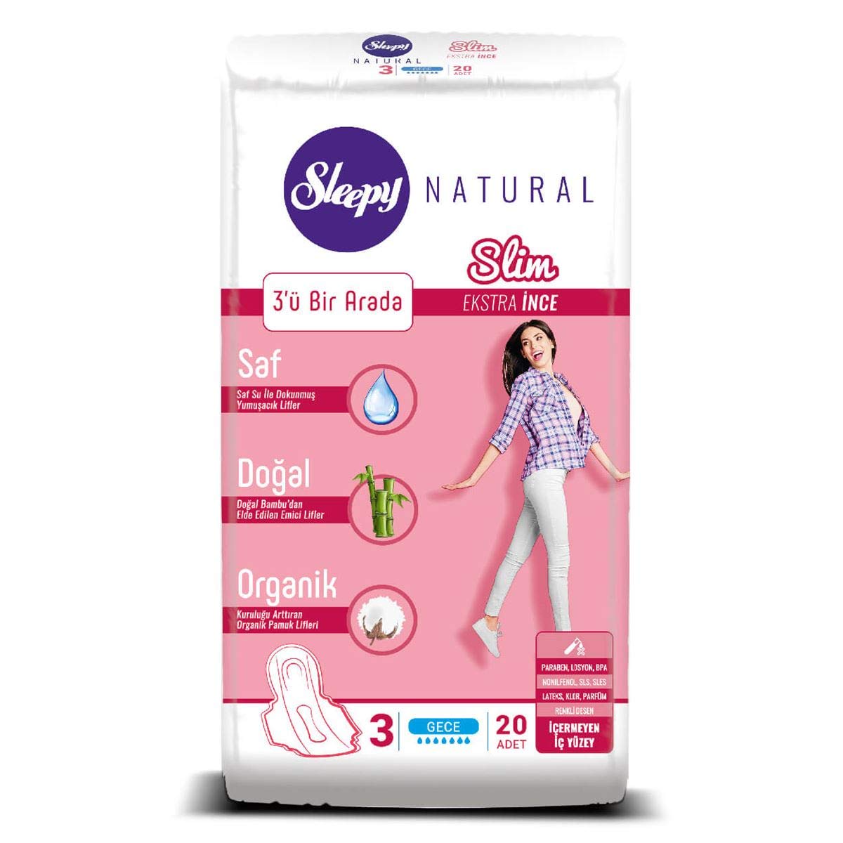 Sleepy Natural Ekstra İnce Ped, Gece