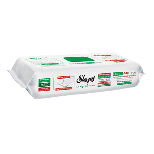 Sleepy Easy Clean Beyaz Sabun Katkılı Mopa Uyumlu Yer Temizlik Havlusu&Mendili 50 Yaprak