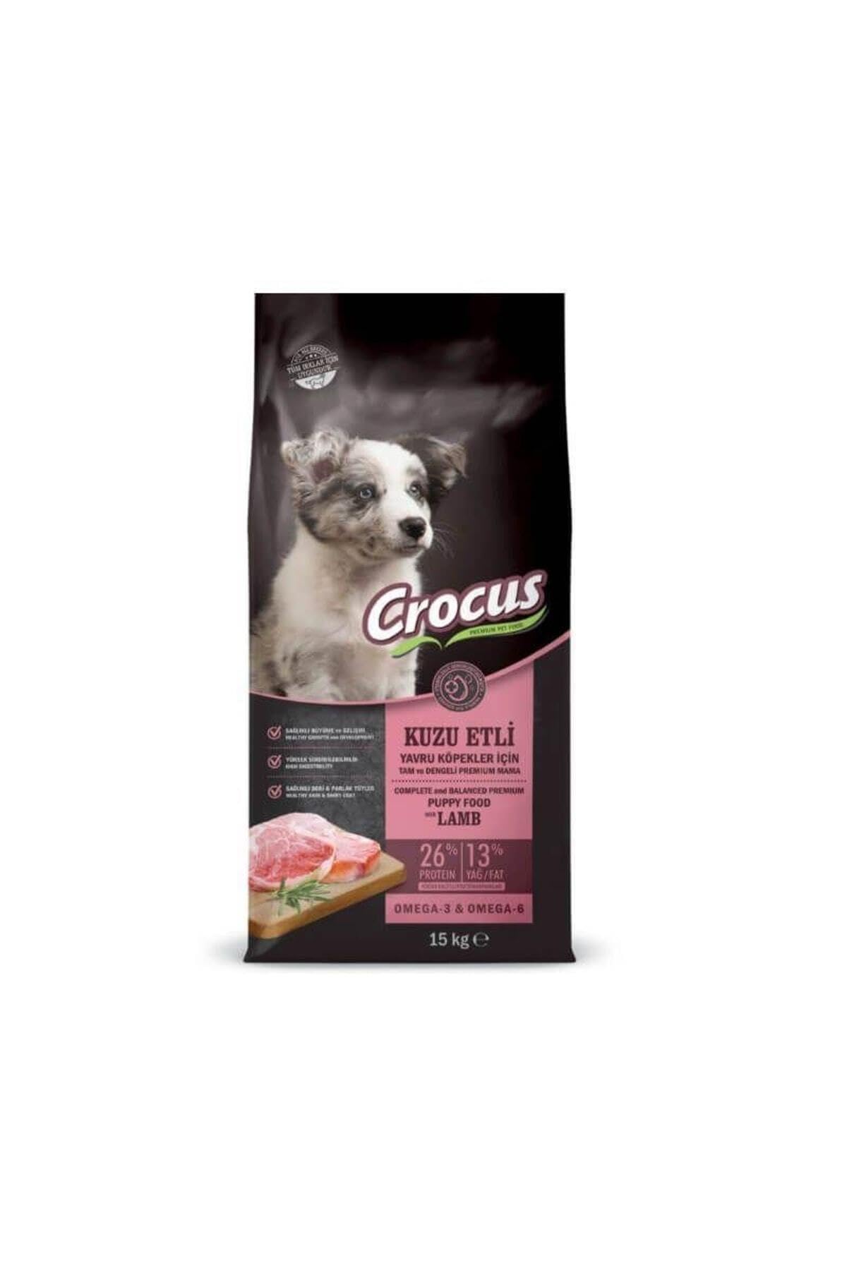 CROCUS Kuzu Etli Pirinçli Yavru Köpek Maması 15 Kg, 855-003
