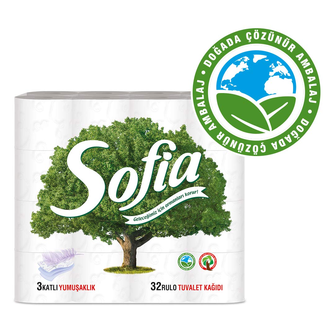 Sofia 3 Katlı Tuvalet Kağıdı 32'Li, 1 Paket (1 X 32 Adet)
