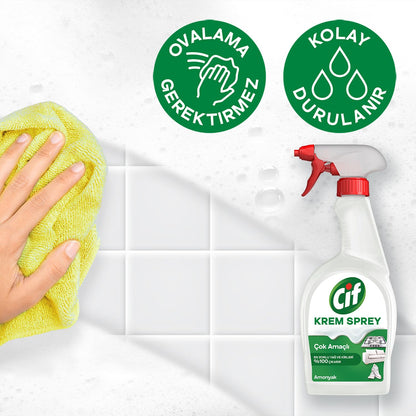 Cif Krem Sprey Çok Amaçlı Amonyak Yüzey Temizleyici Yağ ve Kir Çıkarıcı 750 ml