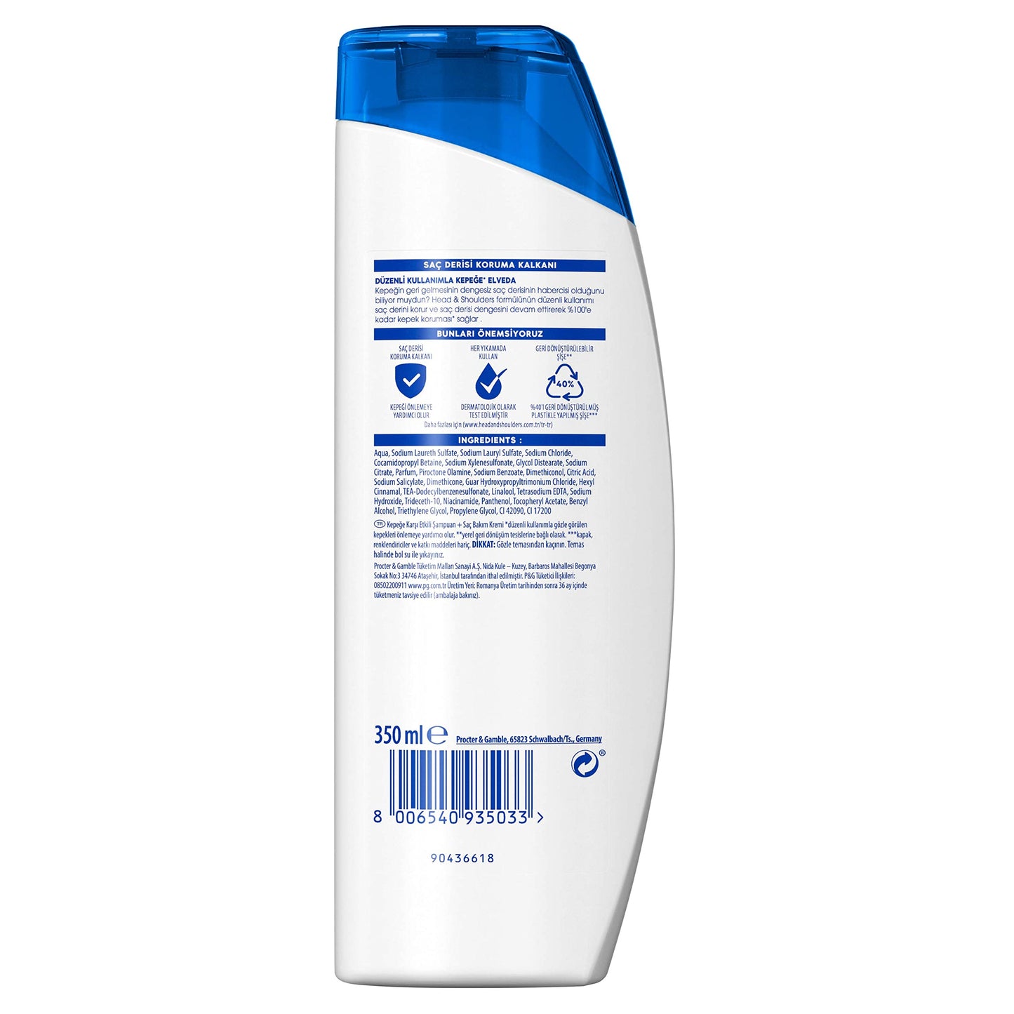 Head & Shoulders 2'si 1 Arada Şampuan Kepeğe Karşı Etkili, 350 ml