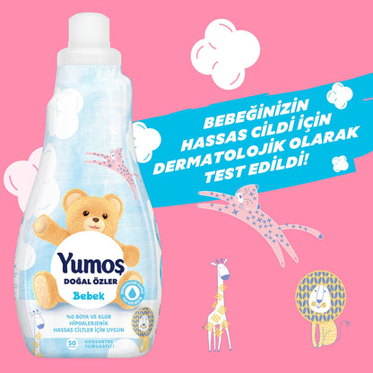Yumoş Konsantre Çamaşır Yumuşatıcısı Bebek 1200 ml 50 Yıkama 1 Adet