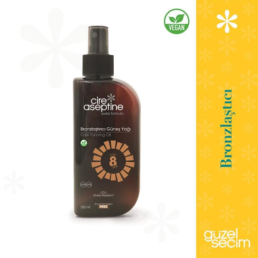 Cire Aseptine Bronzlaştırıcı Güneş Yağı 8 SPF 200 ml