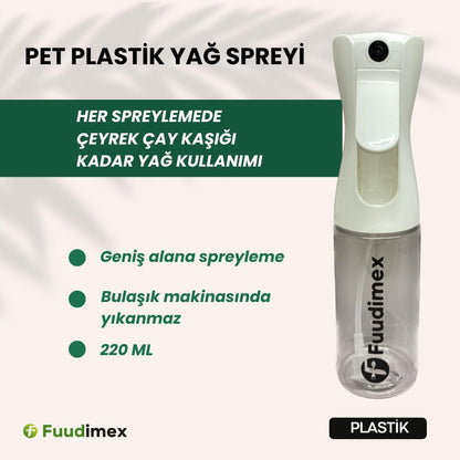 NANOPAX PET PLASTİK Yağ püskürtücü. Yemeklik yağ spreyi. Zeytinyağı ve Limon Yağı Sprey Buharlaştırıcı. Yağ Dağıtıcı, Sprey Yağ Dağıtıcı. Buharlaştırıcı Sirke Pişirme Spreyi