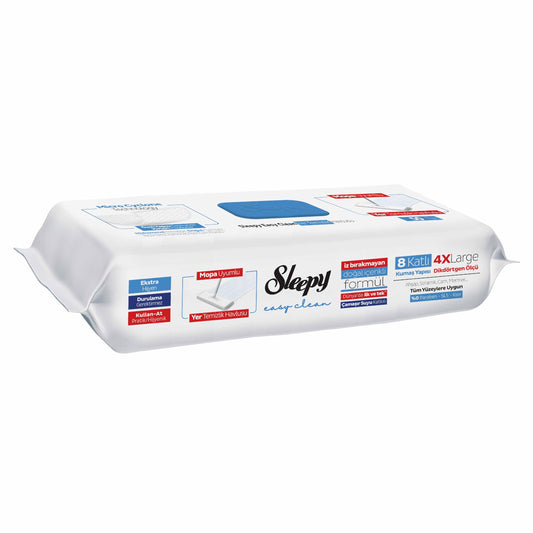 Sleepy Easy Clean Çamaşır Suyu Katkılı Mopa Uyumlu Yer Temizlik Havlusu 50 Yaprak Mop Aparatı Slim Bez
