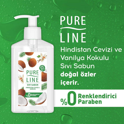 Pure Line HİNDİSTAN CEVİZİ & VANİLYA Sıvı Sabun 1 Paket (1 x 280 ml)