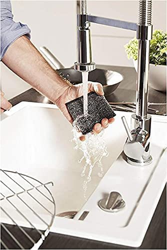 Vileda Glitzi Power INOX, Stahlschwamm gegen hartnäckige Verschmutzungen, länger haltbar, hygienische Reinigung, Härtegrad 3, 2er Pack