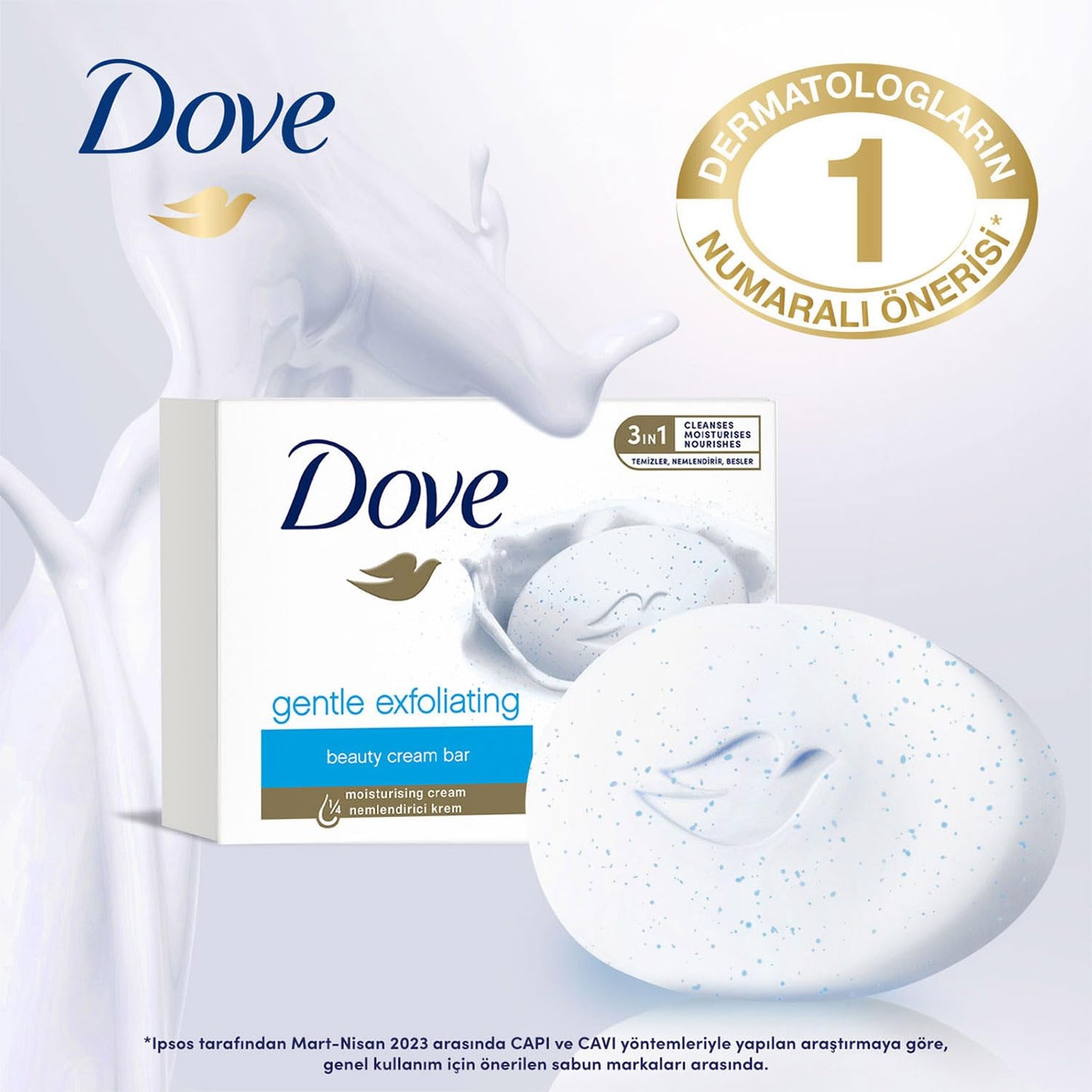 Dove Beauty Cream Bar Katı Güzellik Sabunu Gentle Exfoliating Nemlendirici Etkili, 90 g