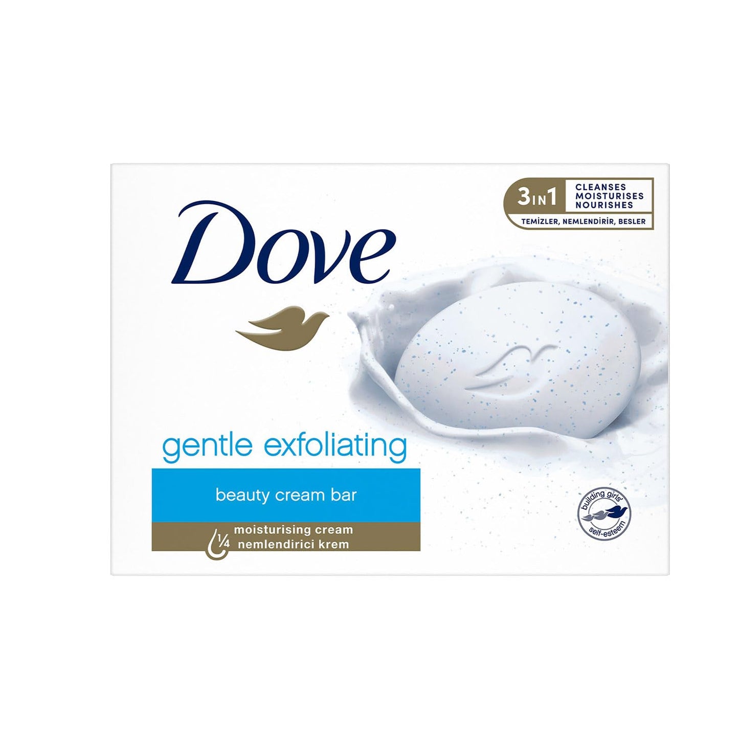 Dove Beauty Cream Bar Katı Güzellik Sabunu Gentle Exfoliating Nemlendirici Etkili, 90 g