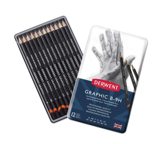 Derwent Derwent Graphic Dereceli Kalem Seti Hard (Technical) 12'li Teneke Kutu