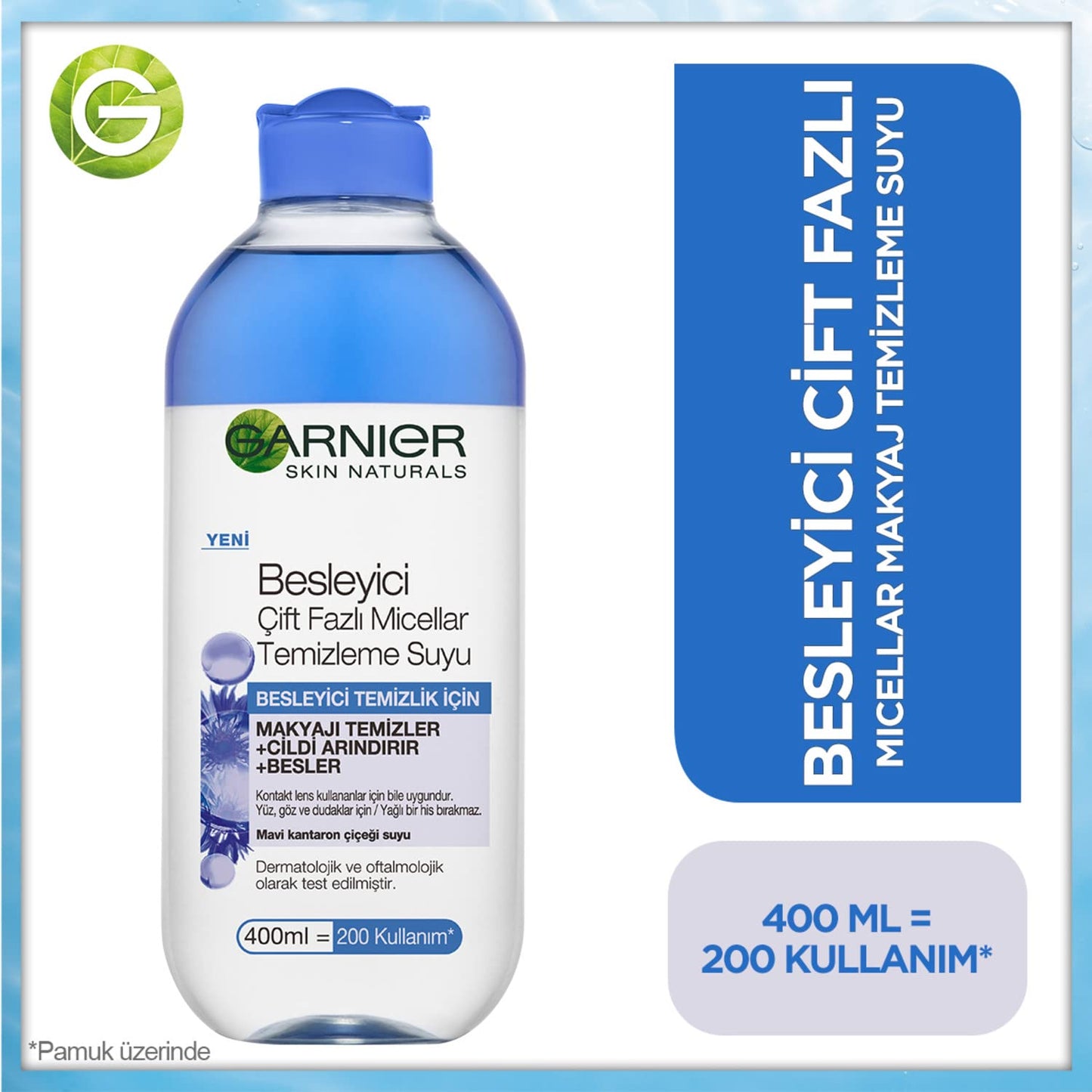 Garnier Skin Naturals Besleyici Çift Fazlı Micellar Temizleme Suyu (400 ml)