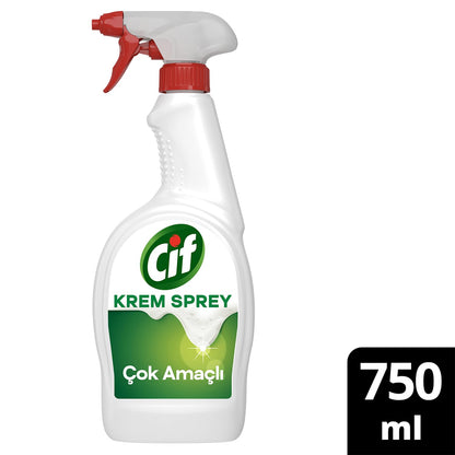 Cif Krem Sprey Çok Amaçlı Amonyak Yüzey Temizleyici Yağ ve Kir Çıkarıcı 750 ml