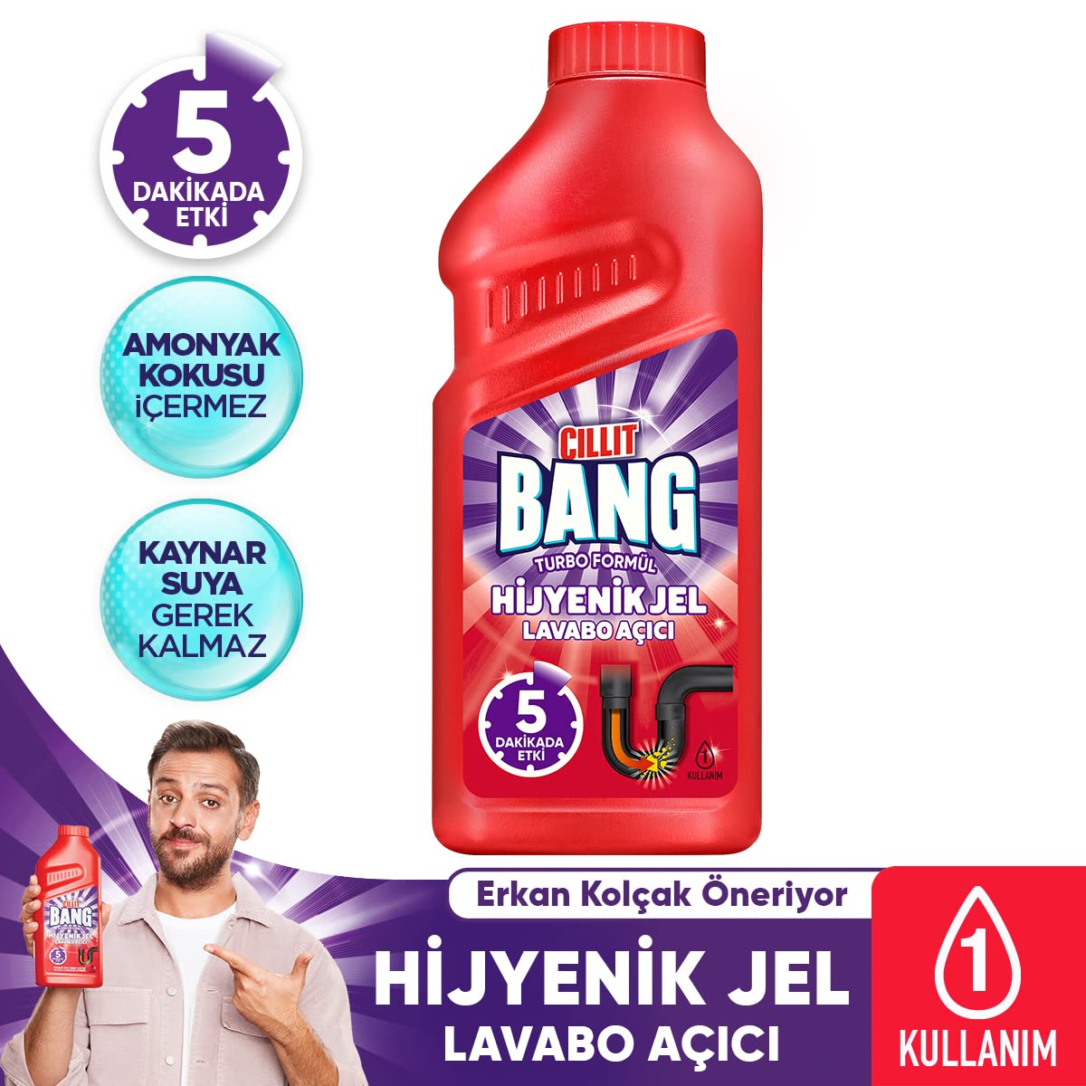 Cillit Bang Turbo Hijyenik Jel Lavabo Açıcı