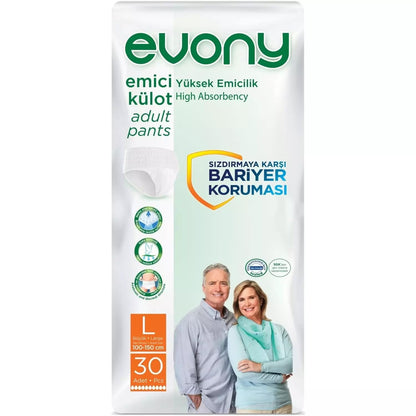 Evony Yetişkin Hasta Bezi Emici Külot Large Standart 30 Adet