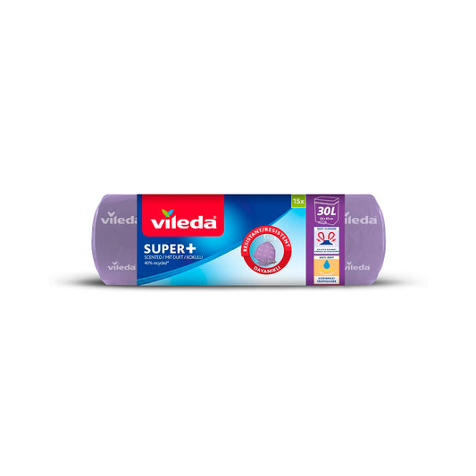Vileda Büzgülü Lavanta Kokulu Çöp Torbası 30 Litre - 15'li, Mor, Orta