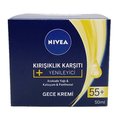 Nivea Kırışıklık Karşıtı + Yenileyici 55+ Gece Kremi 50 ml