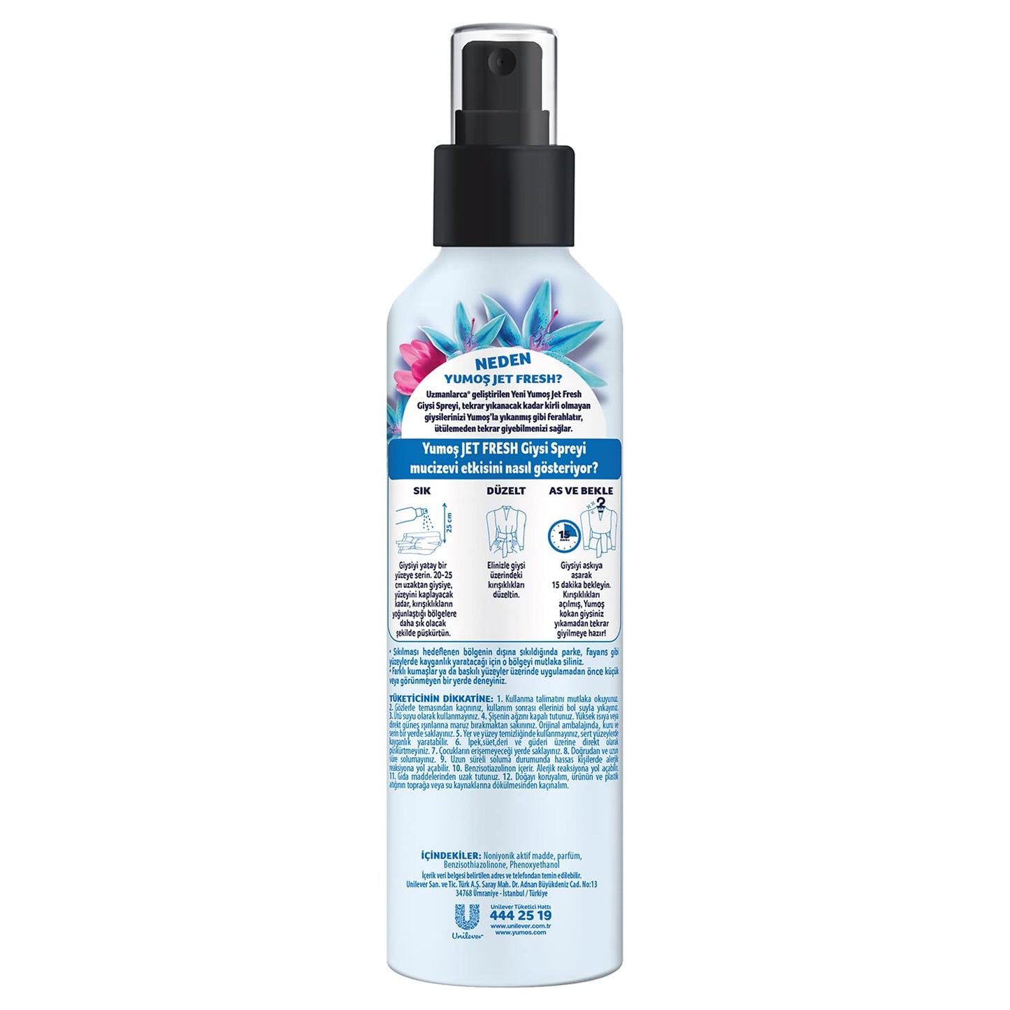 Yumoş JetFresh Giysi Spreyi Lilyum 200 ml
