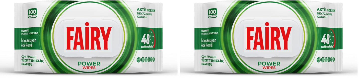 Fairy Çok Amaçlı Yüzey Temizlik Havlusu 100 Yaprak | Beyaz Sabun | Beyaz Sirke & Karbonat | 48 Saat Temizlik Etkili | İz Bırakmayan Formül