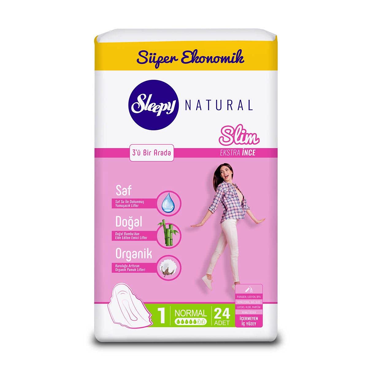 Sleepy Natural Slim Extra İnce Normal, 24 Adet