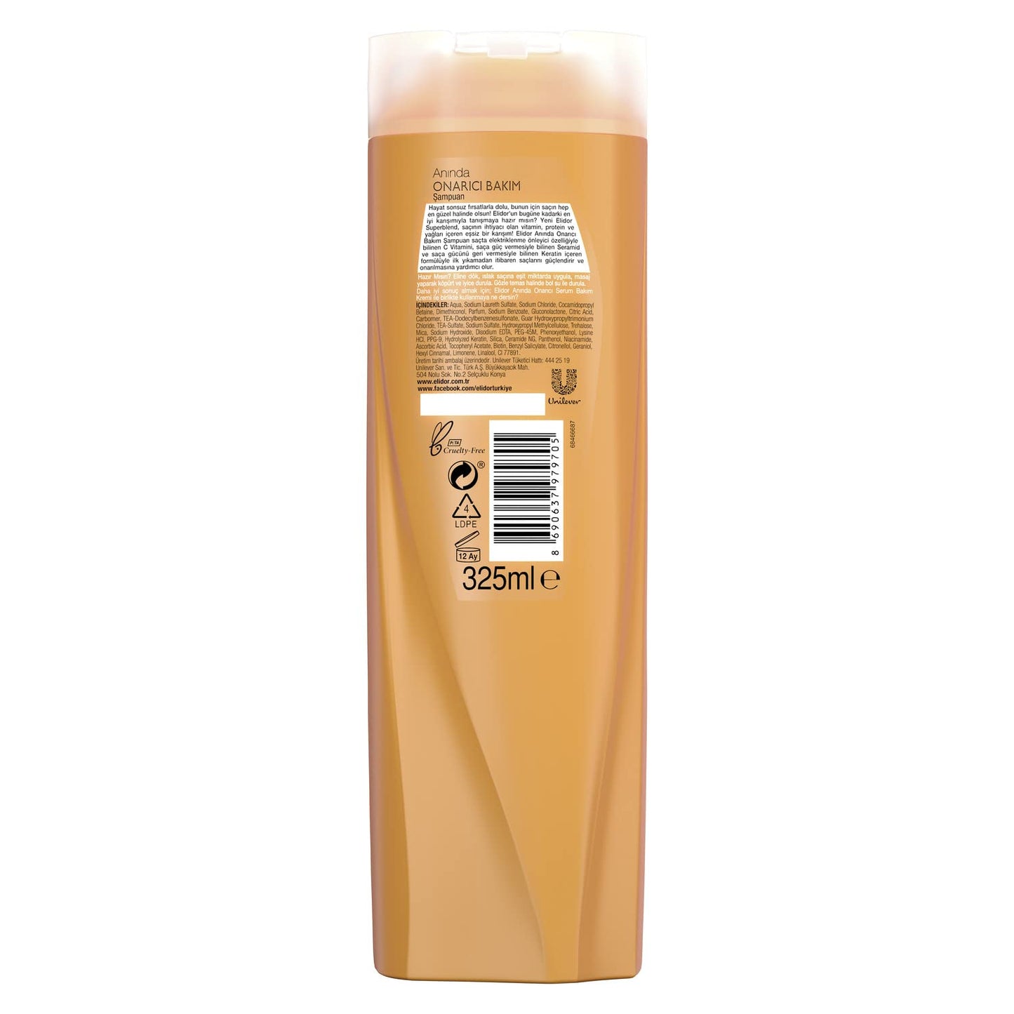 Elidor Superblend Saç Bakım Şampuanı Anında Onarıcı Bakım C Vitamini Keratin Seramid (325 ml)